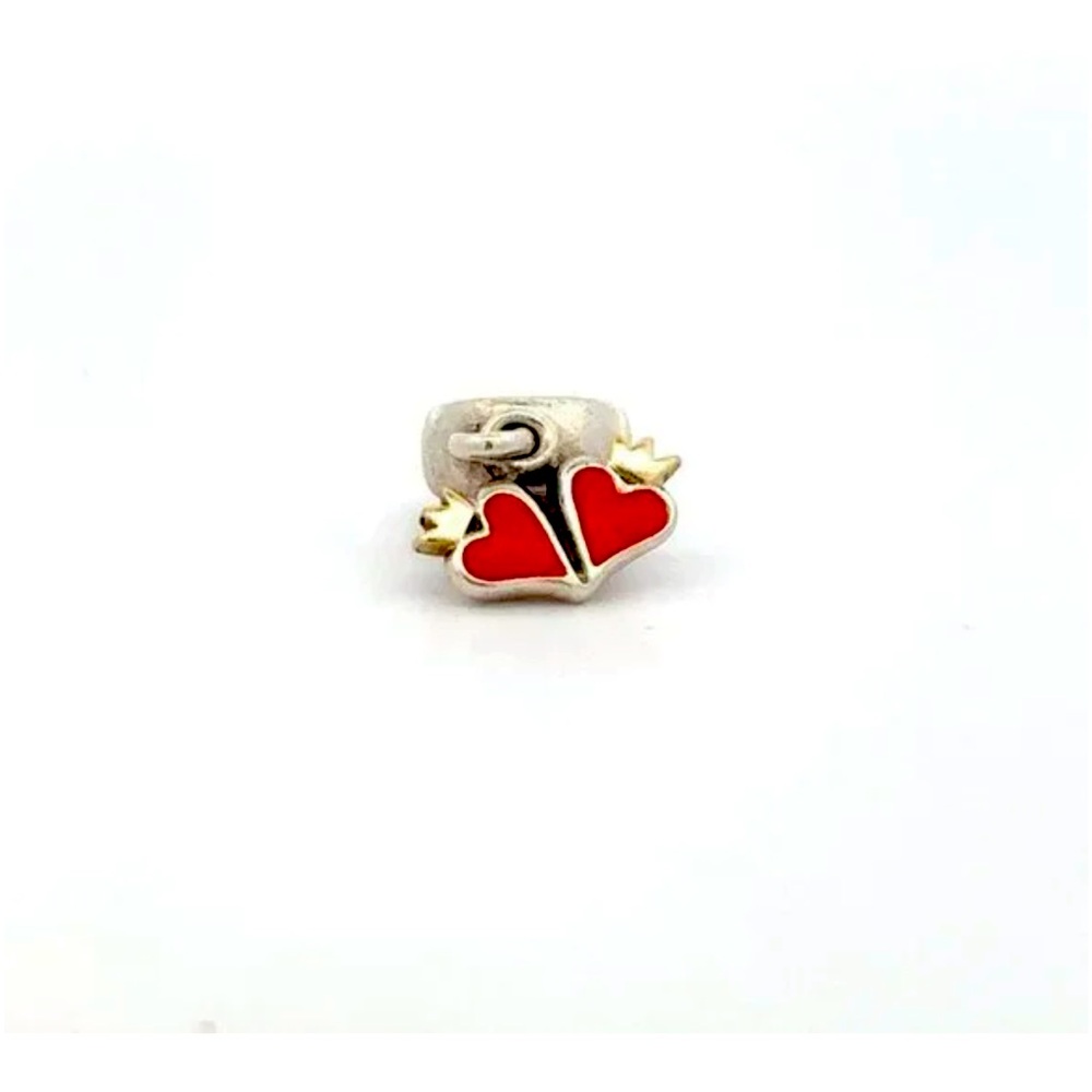 Pandora two heart 14k two-tone dangle charm